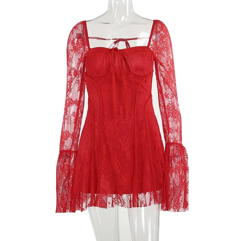 Floral Lace Mini Dress - Spring Special