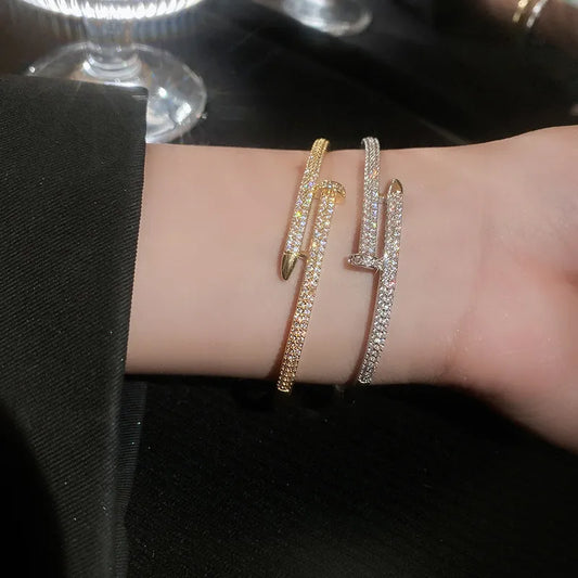 Diamond Dainty Nail Bracelet